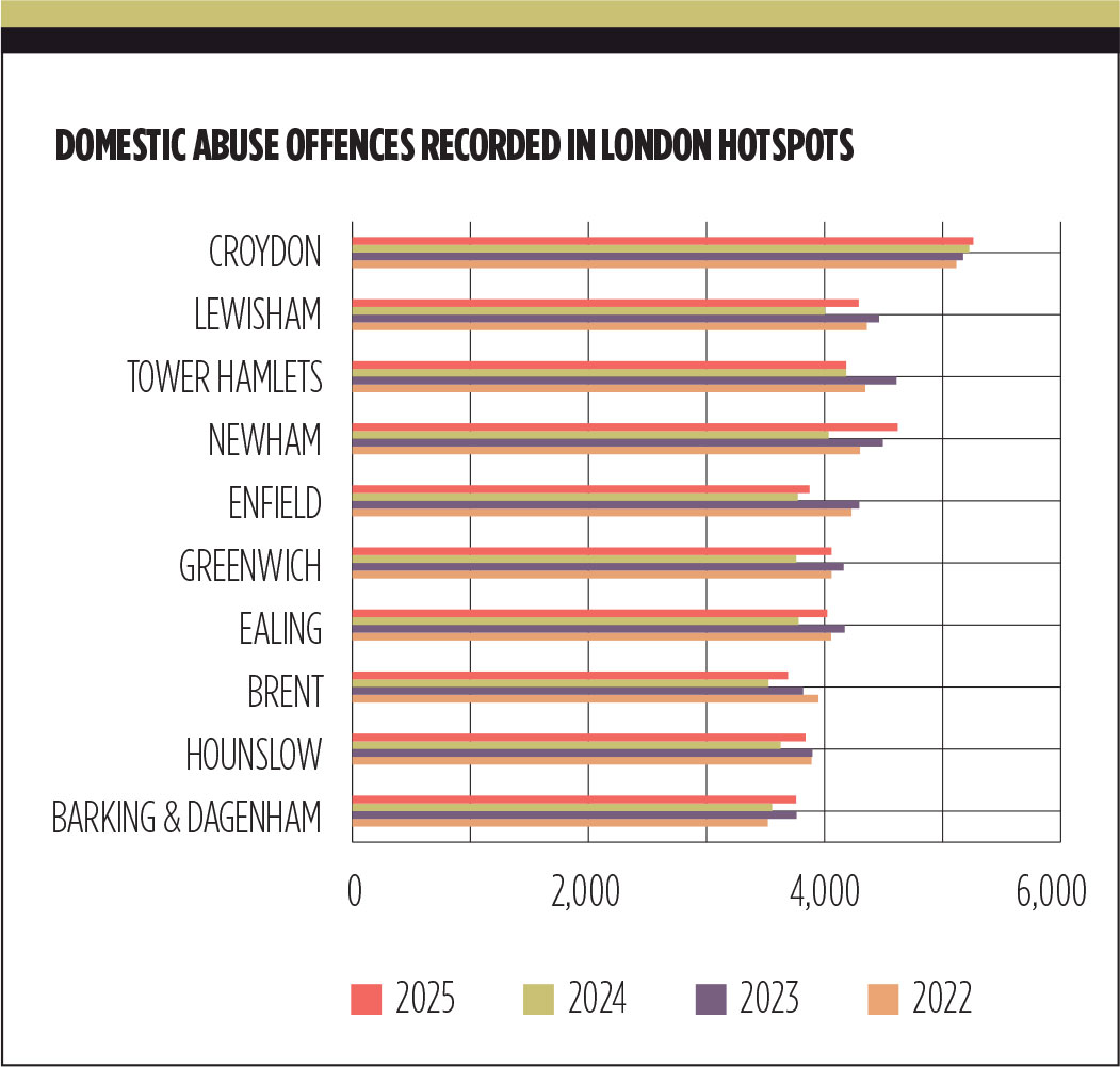 Tables graphic showing domestic abuse data